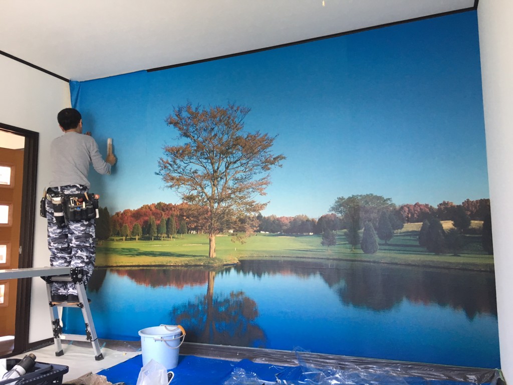 デジタルプリント壁紙によるゴルファーの為の イメージ空間 の施工例 新東洋スクリーン